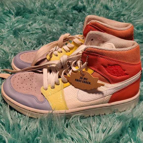 Nike White and Cream High-Top Sneakers - Picture 1 of 4